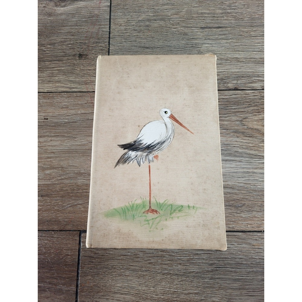 Vintage Hand Painted‎ Stork Baby Book